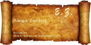 Banga Zerind névjegykártya
